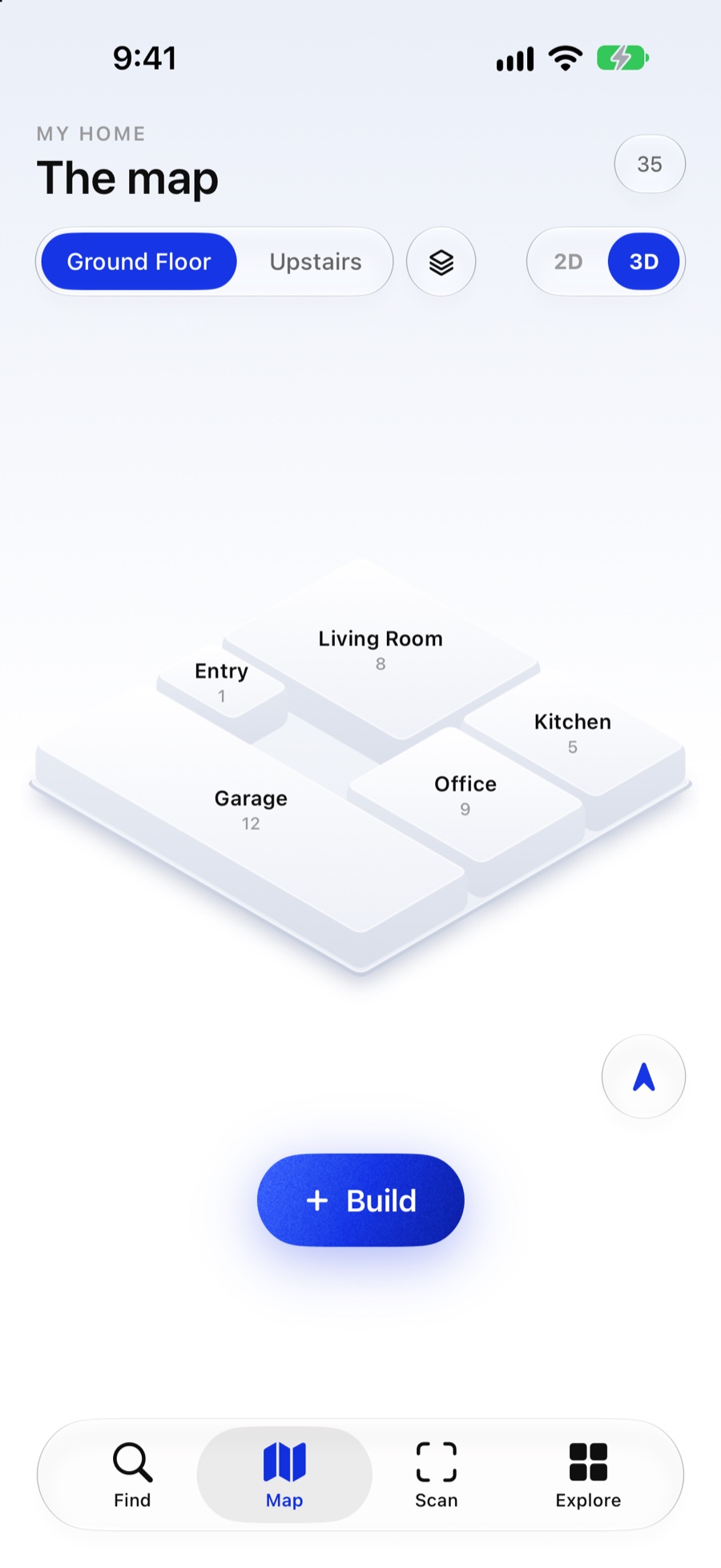 A 3D map of a home with every room